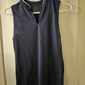 Nike Women’s Navy Sleeveless Dri-FIT Polo-Style Tank Top with Contrast Trim